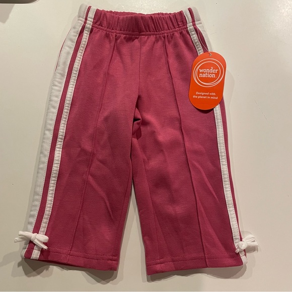 WONDER NATION Girl 2 Piece Jogging Suit NWT Size 12M Pink Activewear Travel Hood - Picture 4 of 13